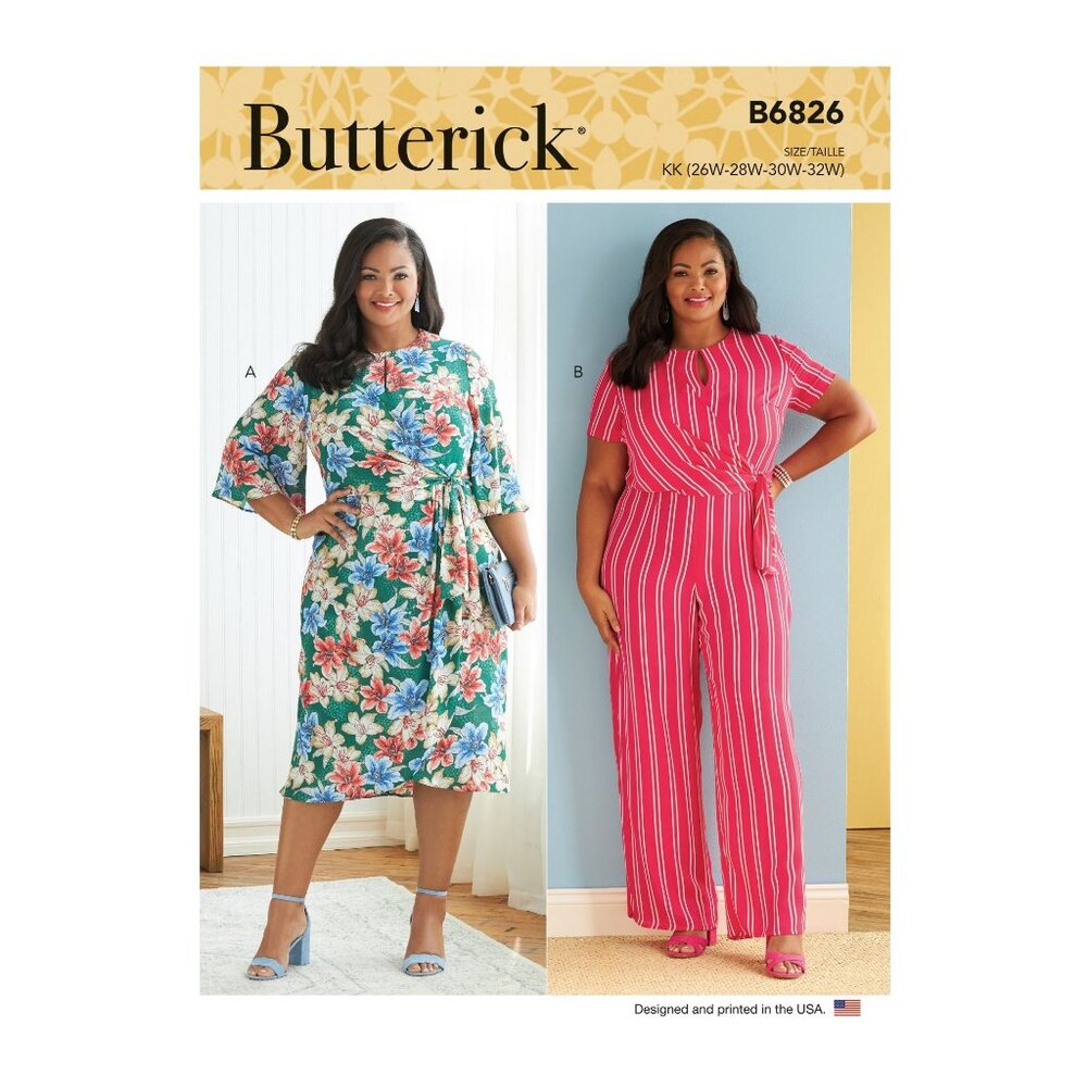 Butterick Sewing Pattern B6826‎ R11072 Dress Jumpsuit Womens Size 18W-24W